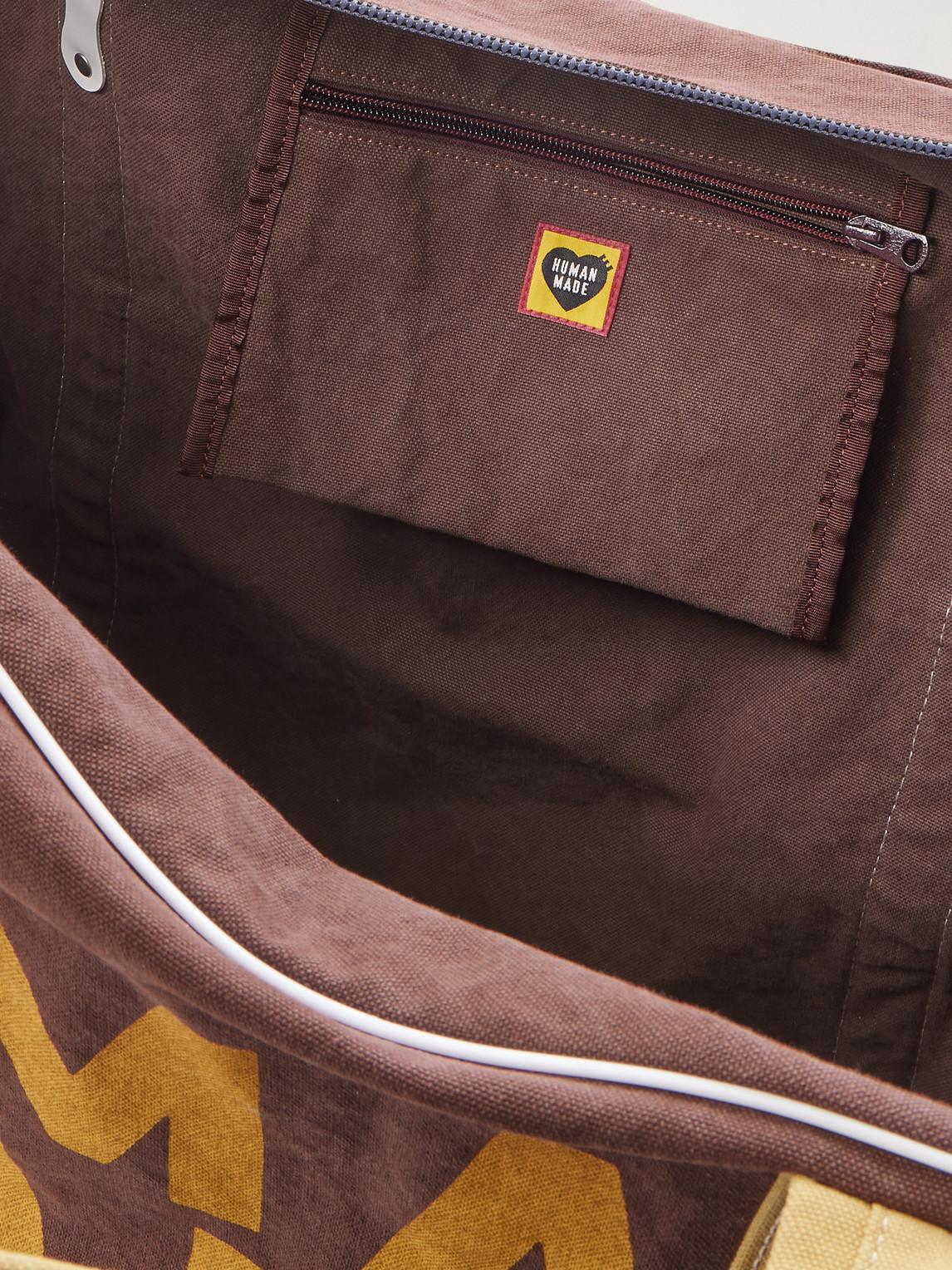 Human Made Boston Logo-print Cotton-canvas Weekend Bag in Brown