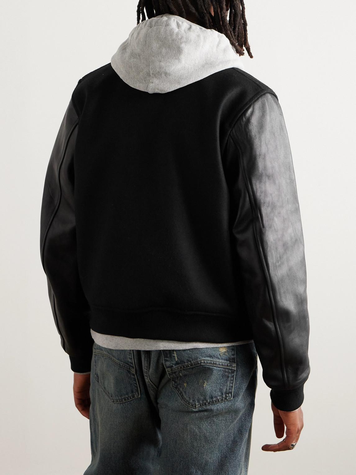 John Elliott Wool blend And Leather Varsity Jacket in Black for Men Lyst Canada