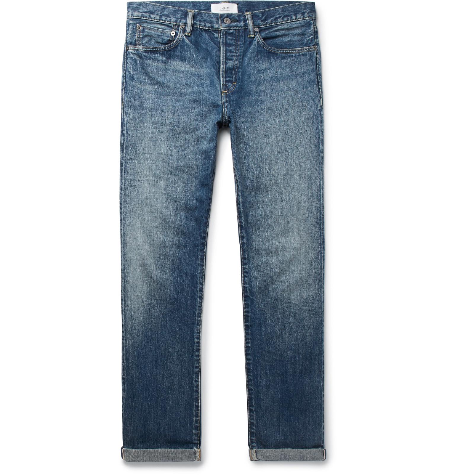 MR P. Slimfit Selvedge Denim Jeans in Blue for Men Lyst
