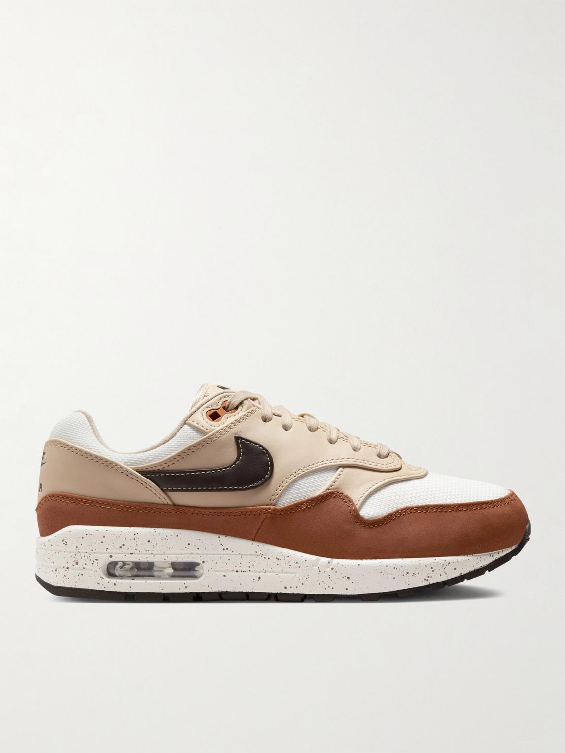 Nike Air Max 1 87 Mesh trimmed Leather And Suede Sneakers in Brown for Men Lyst UK
