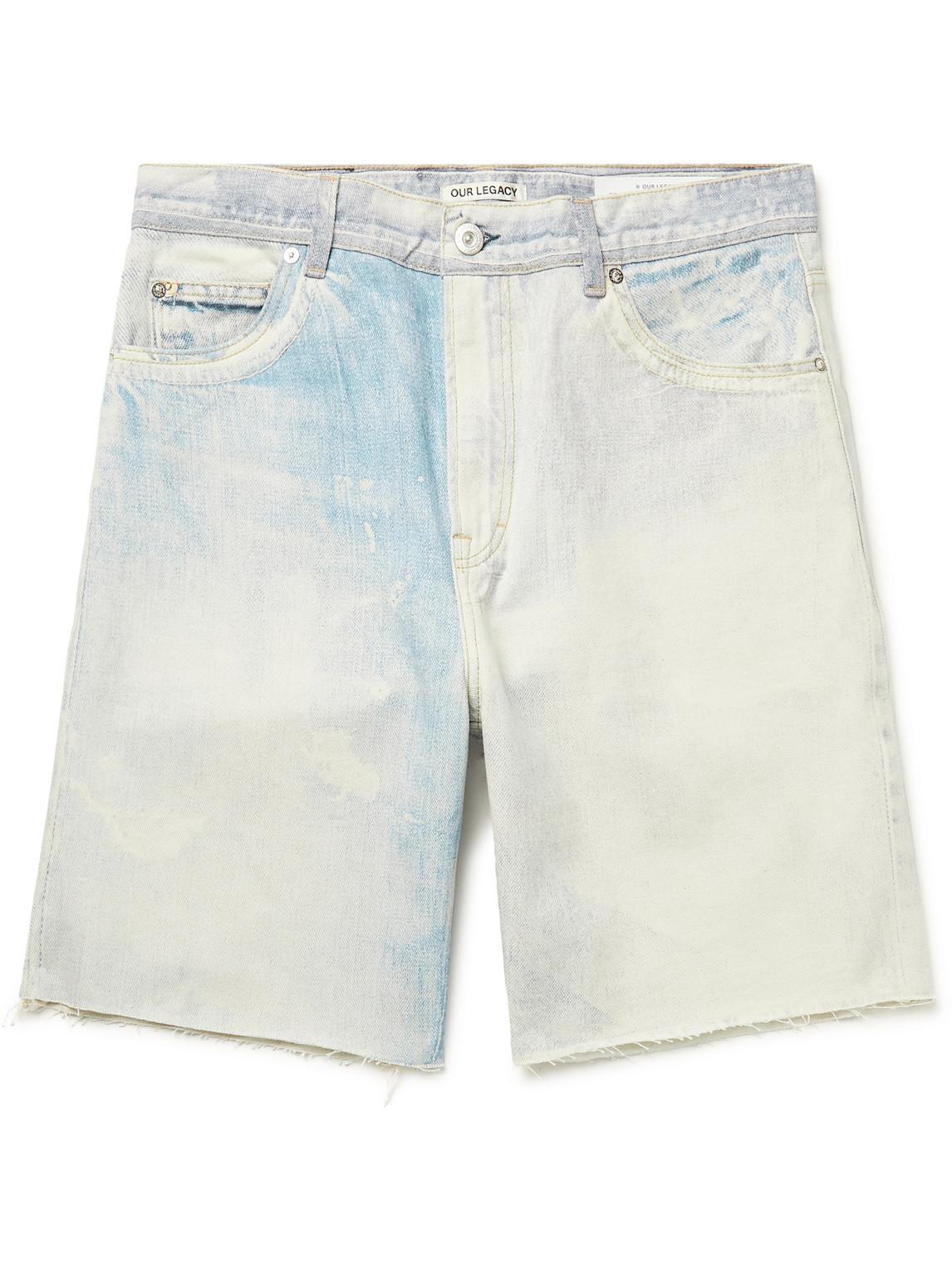 Our Legacy Frayed Bleached Denim Shorts 
