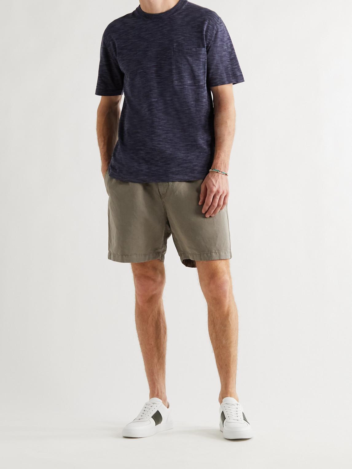 Linen-blend Twill Drawstring Shorts 