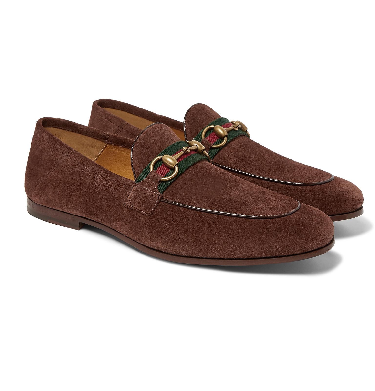 Gucci Elanor Suede Loafers in Brown for Men - Save 6% - Lyst