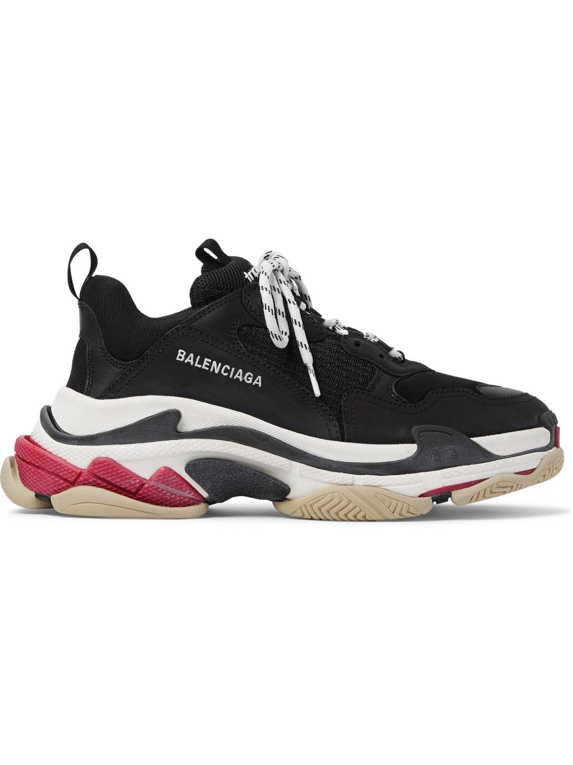 Balenciaga Leather Triple S Mesh in Black for Men - Save 34% | Lyst