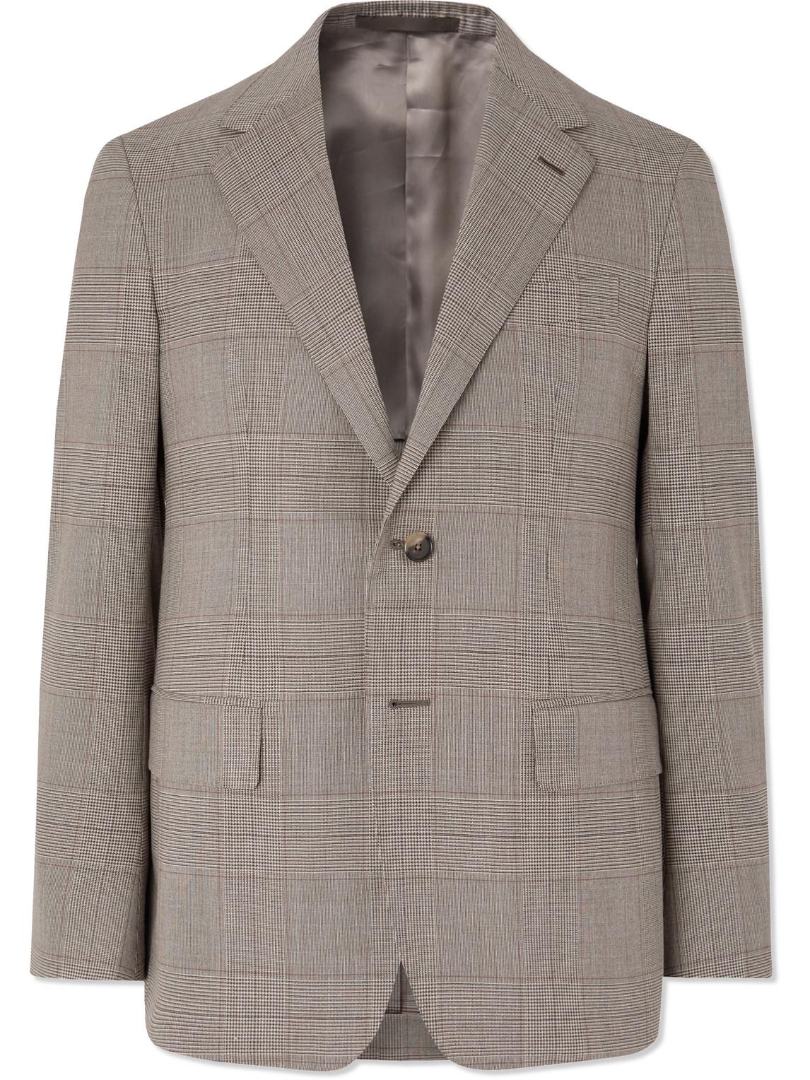 Caruso Figaro Checked Wool Blazer in Brown for Men | Lyst