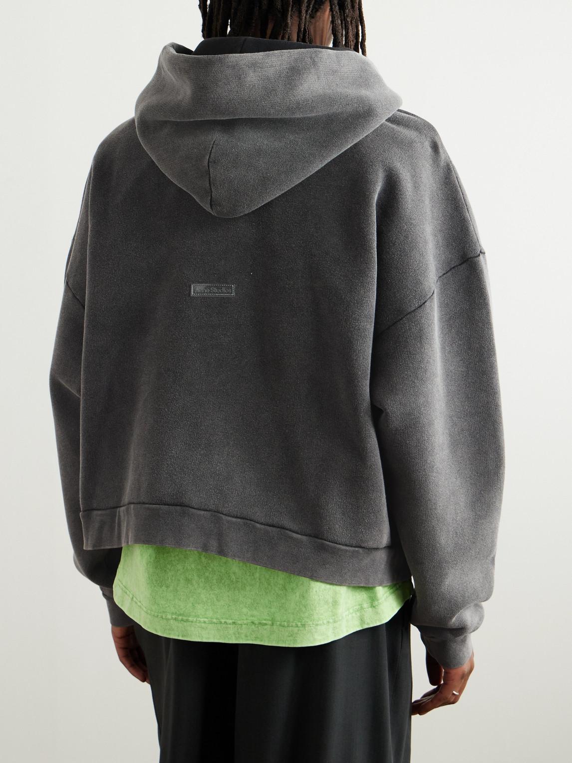 Acne Studios Fester H Cotton-Jersey Hoodie in Grey for Men Lyst UK