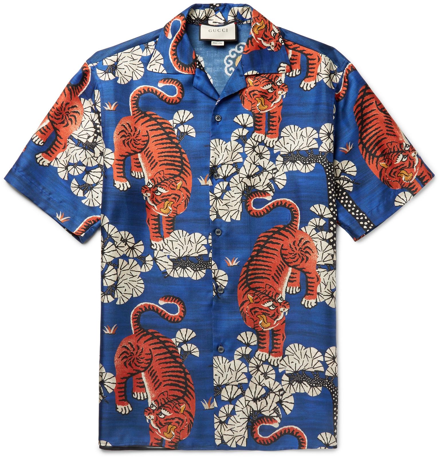 gucci camp collar shirt