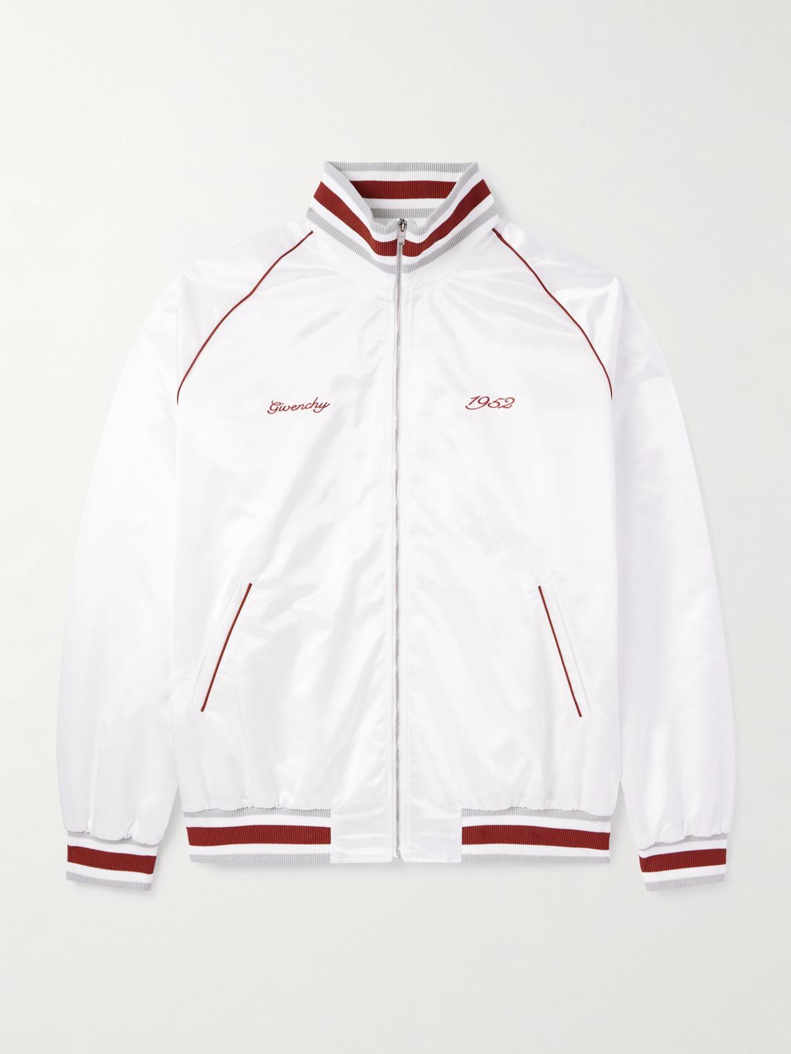 Givenchy Brand embroidered Contrast piped Regular fit Satin Bomber Jacket in White for Men Lyst Canada
