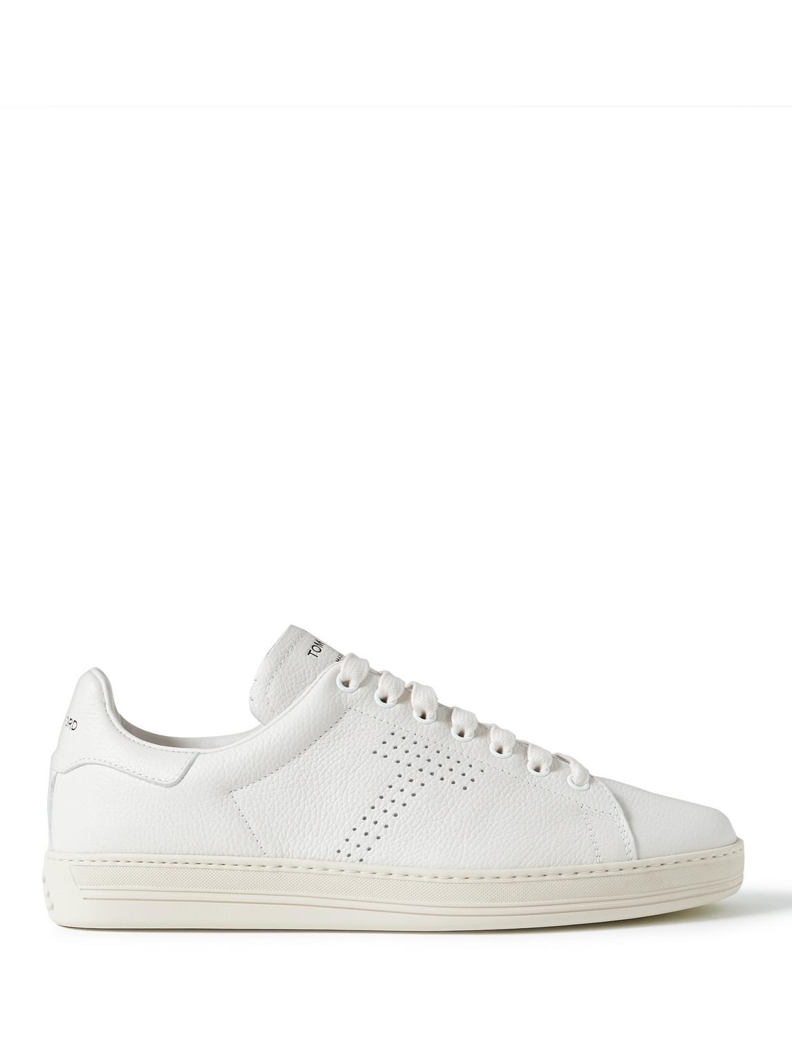 Tom Ford Warwick Perforated Full-grain Leather Sneakers in White for ...