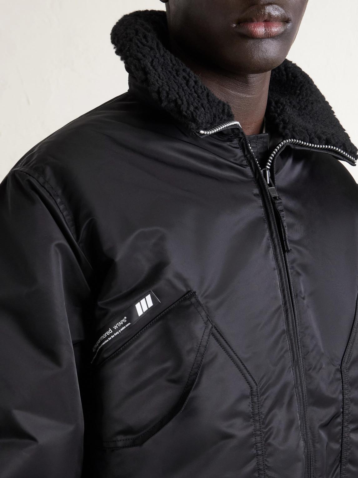 WTAPS Padded Fleece-trimmed Shell Jacket in Black for Men | Lyst