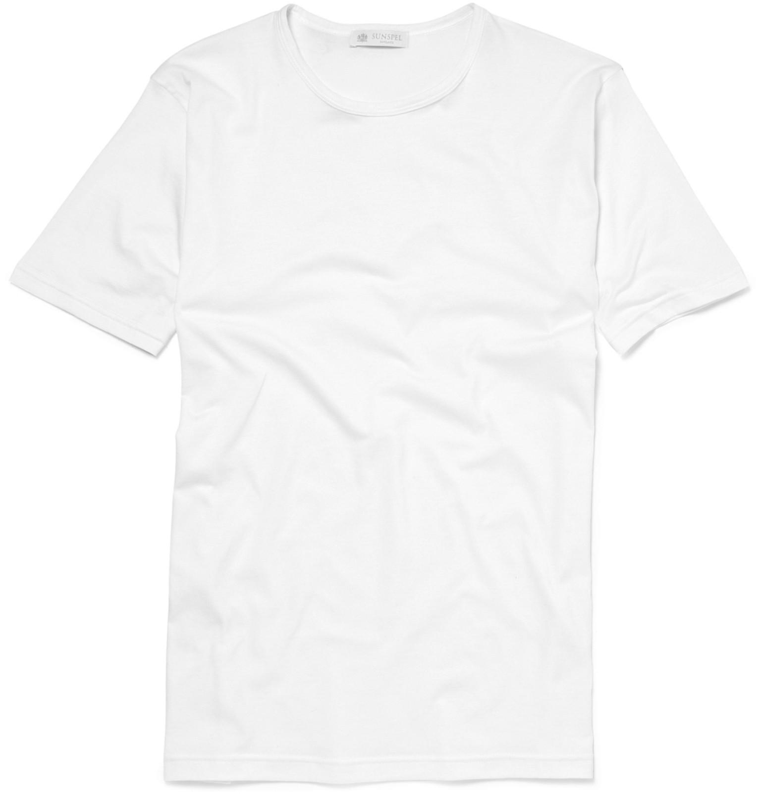 Lyst - Sunspel Crew-neck Superfine Cotton Underwear T-shirt in White ...