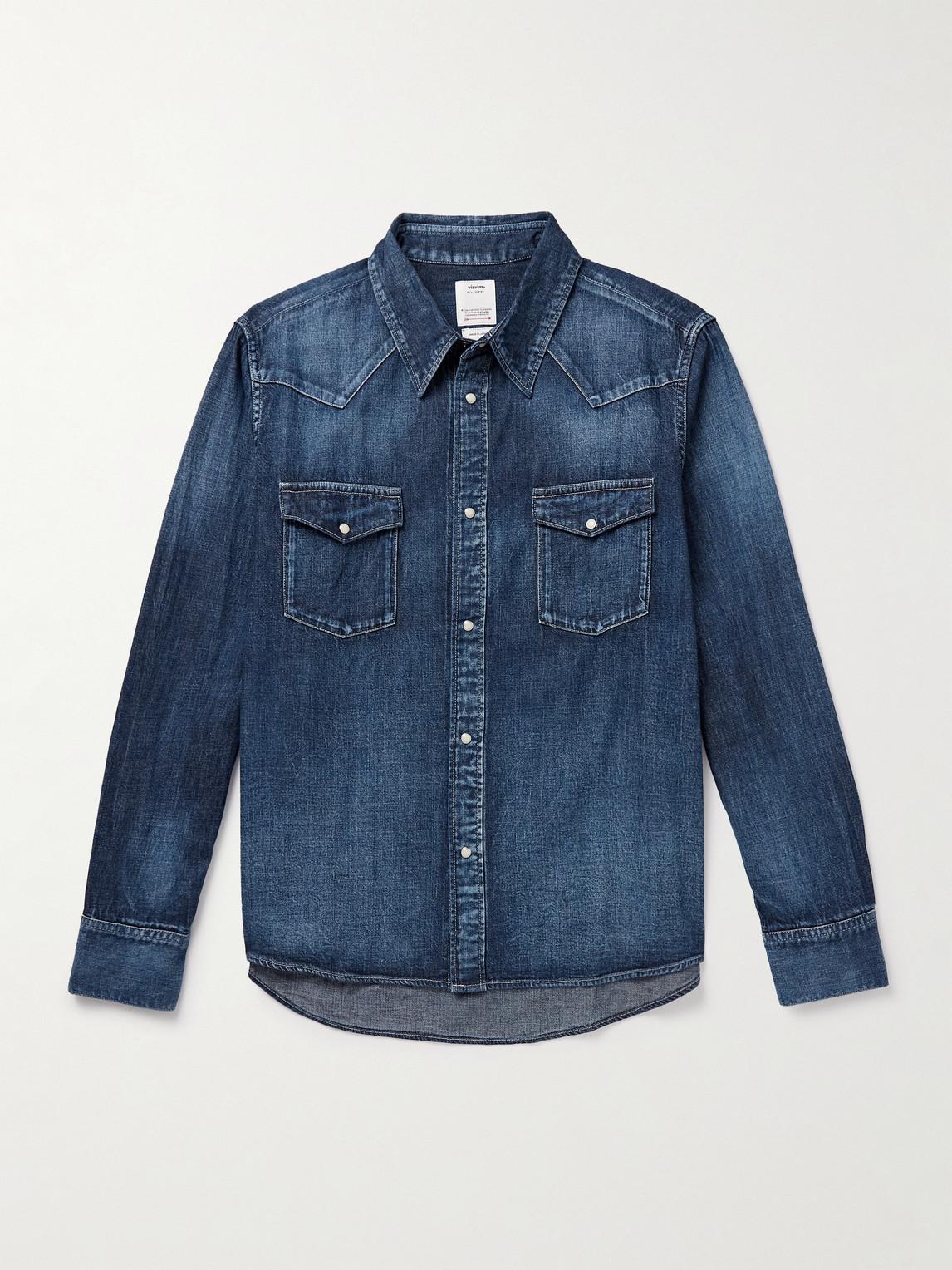 Visvim Social Sculpture Denim Western Shirt in Blue for Men | Lyst UK