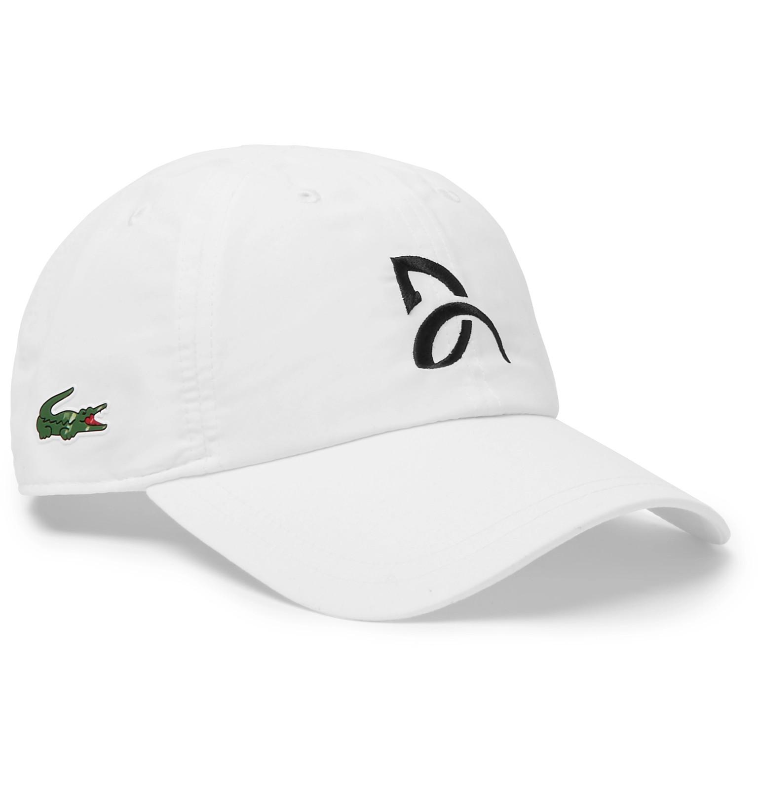 Lacoste Sport Novak Djokovic Embroidered Shell Tennis Cap in White for Men  | Lyst