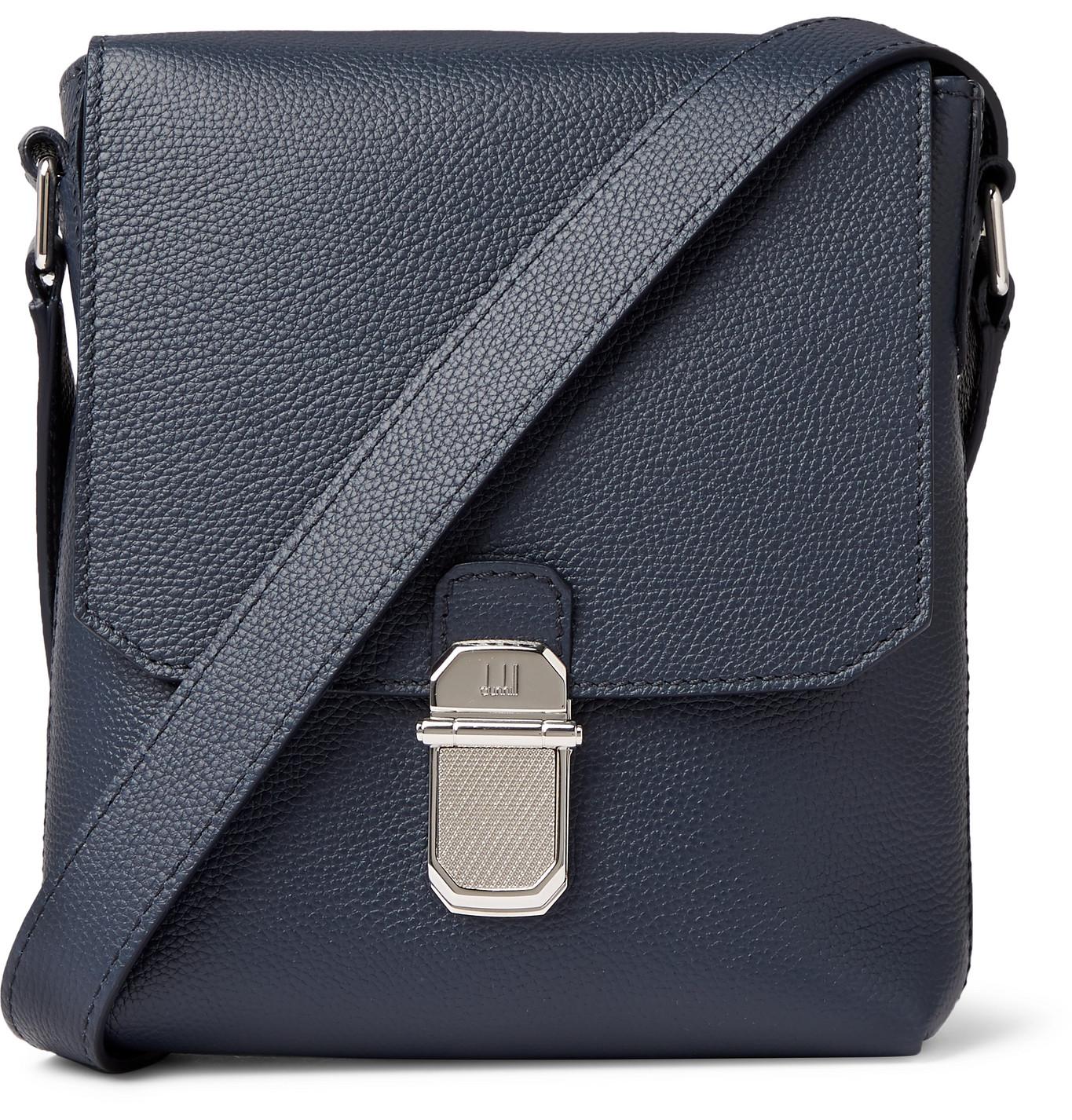 Dunhill Leather Belgrave Fullgrain Messenger Bag in Blue for Men Lyst