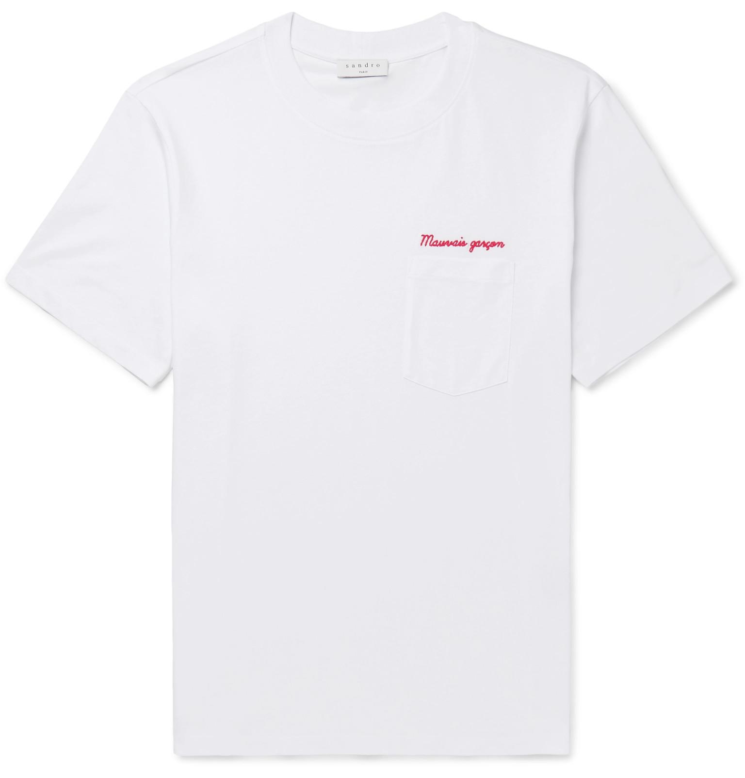 Sandro Cotton Mauvais Garçon T-shirt in White for Men - Lyst