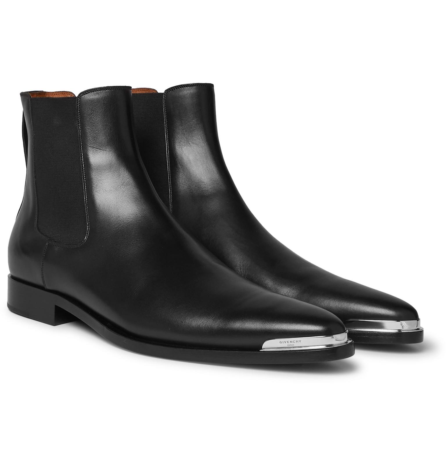 Givenchy Dallas Metal-toe Leather Chelsea Boots in Black for Men | Lyst
