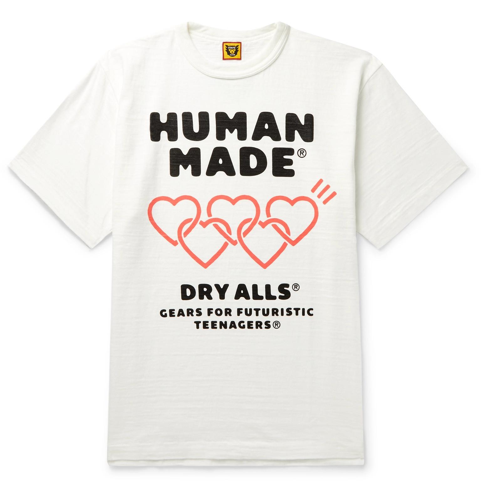 Human Made Logo-print Slub Cotton-jersey T-shirt in White for Men - Lyst