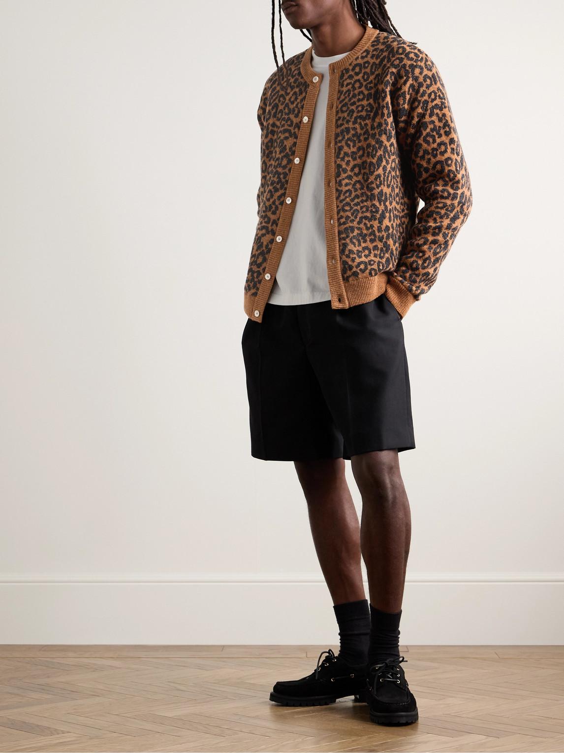 Noah Leopard-jacquard Wool Cardigan in Brown for Men | Lyst UK
