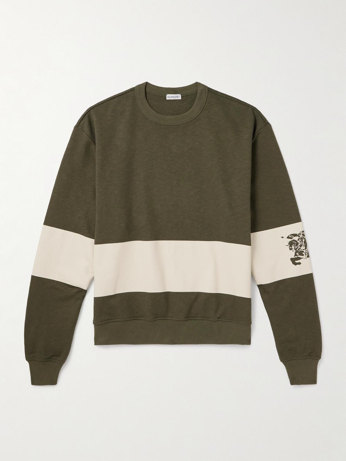 Burberry Oversized Striped Cotton Jersey Sweatshirt in Green for Men Lyst UK