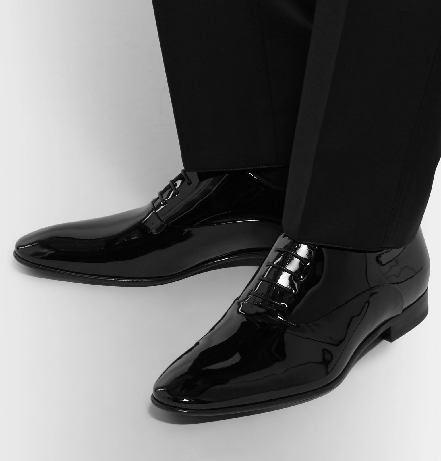 hugo boss patent leather oxfords