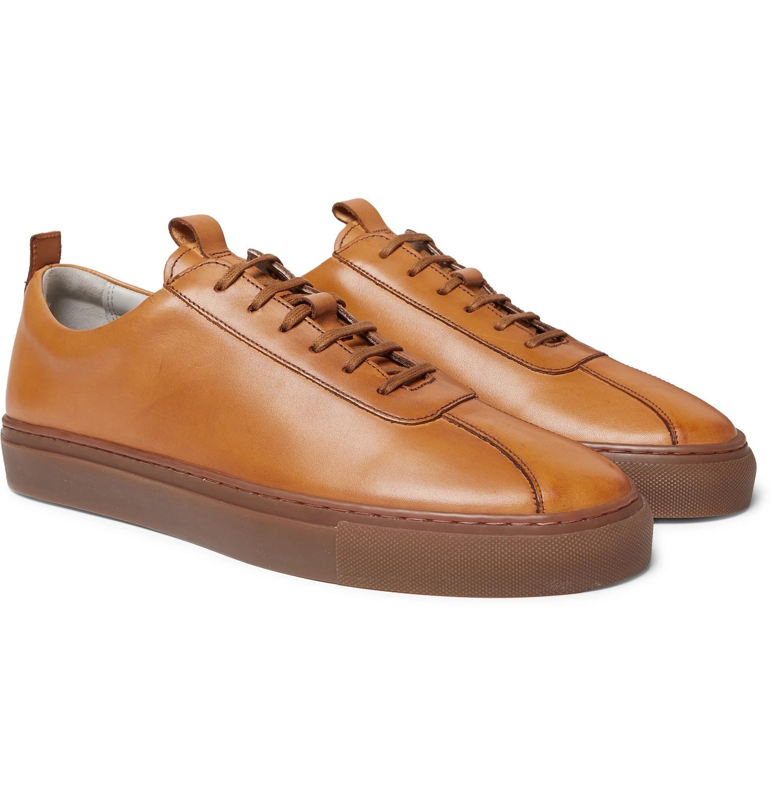 grenson leather wingtip sneakers