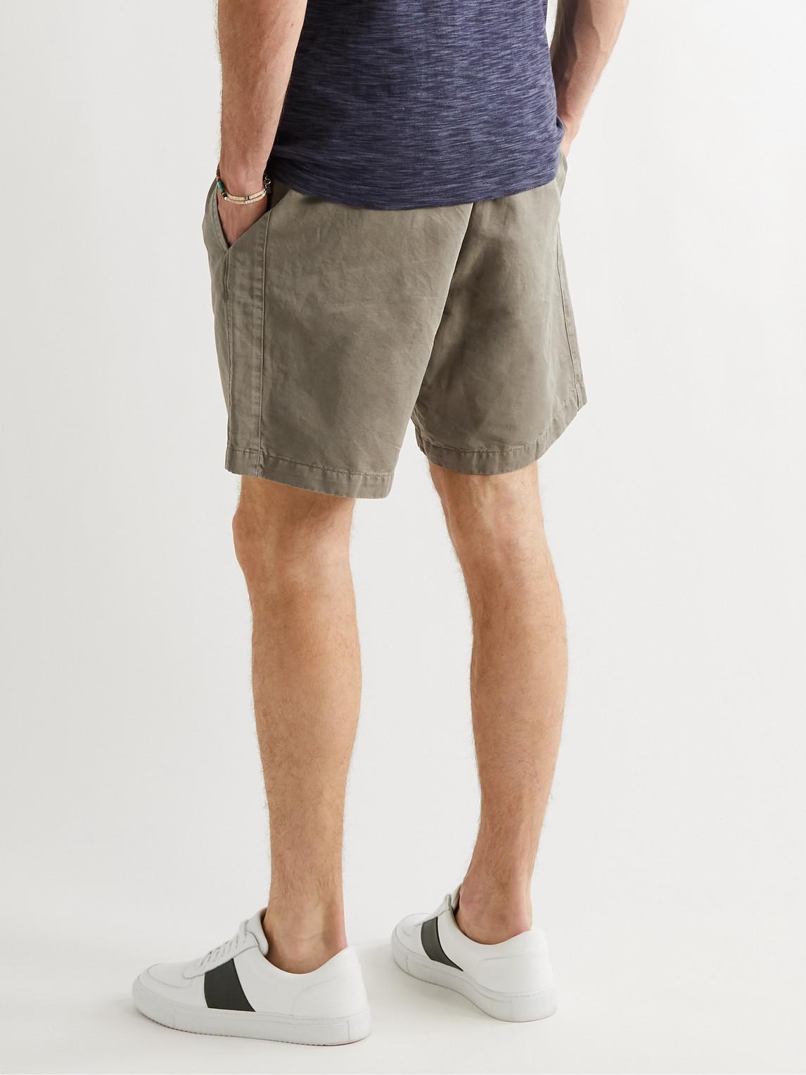 Linen-blend Twill Drawstring Shorts 