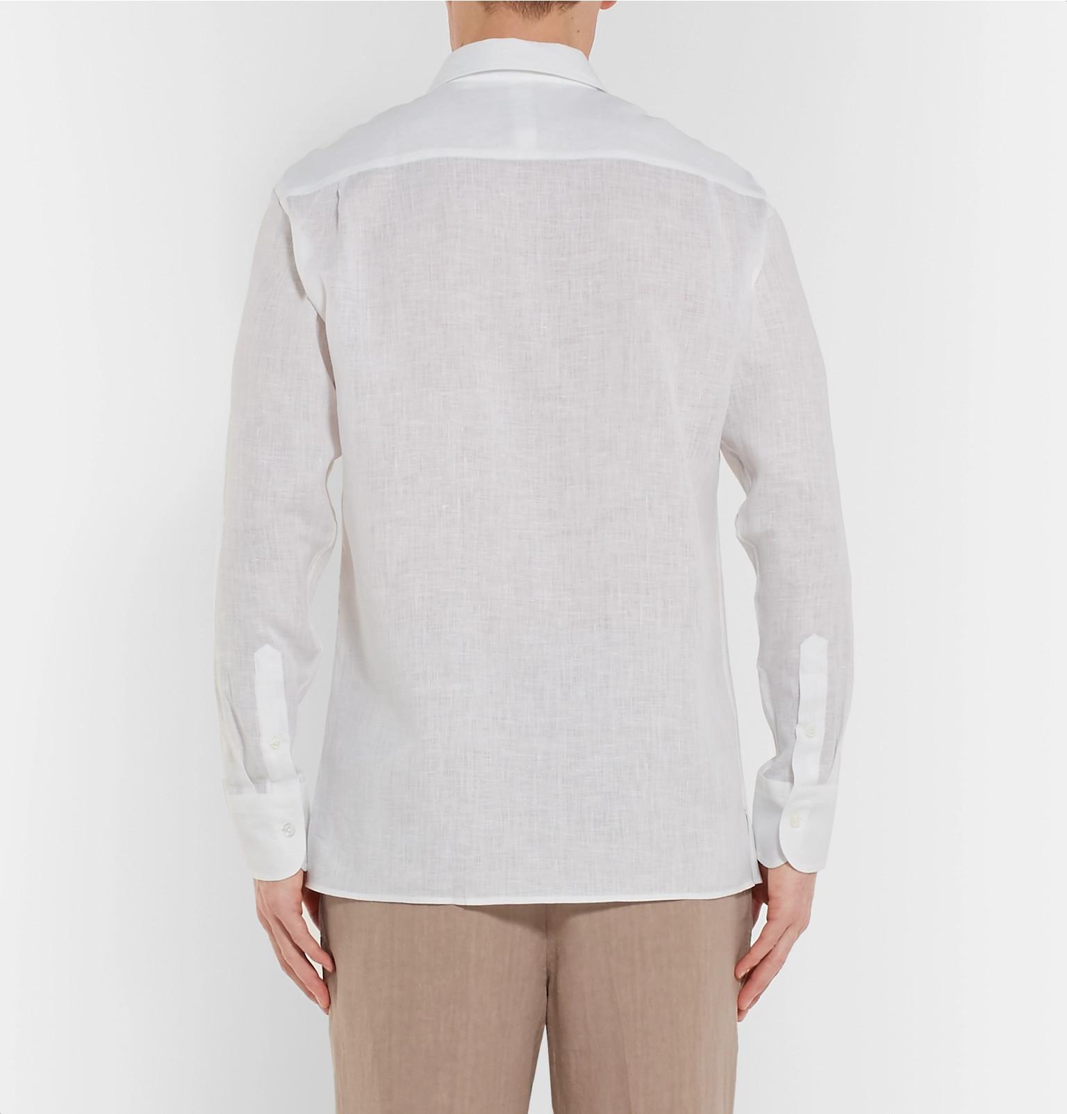 Dunhill Linen Shirt in White for Men - Lyst