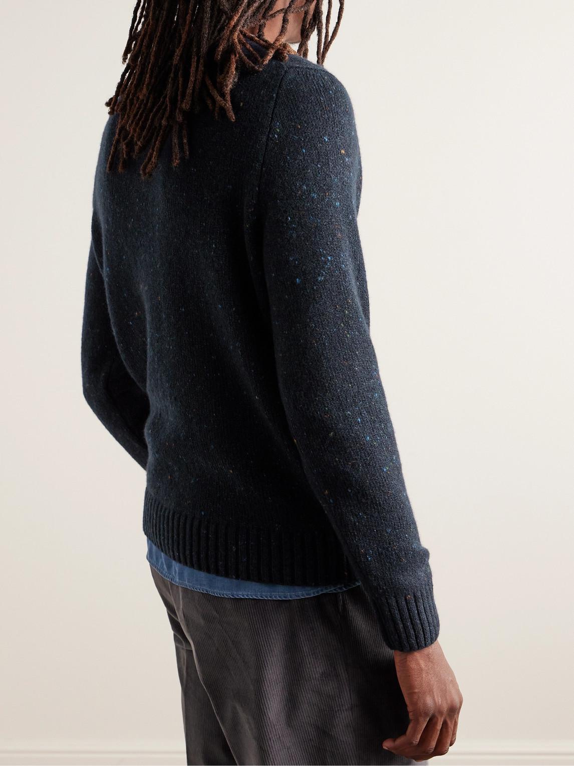 Inis Me in Donegal Merino Wool And Cashmere blend Sweater in Blue