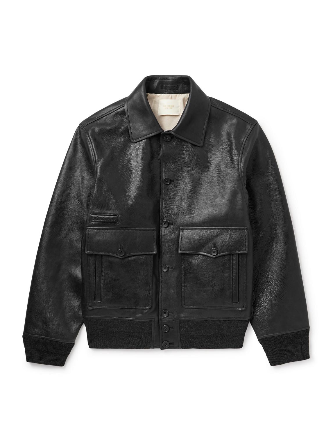 Aimé Leon Dore Nappa Leather Jacket in Black for Men | Lyst