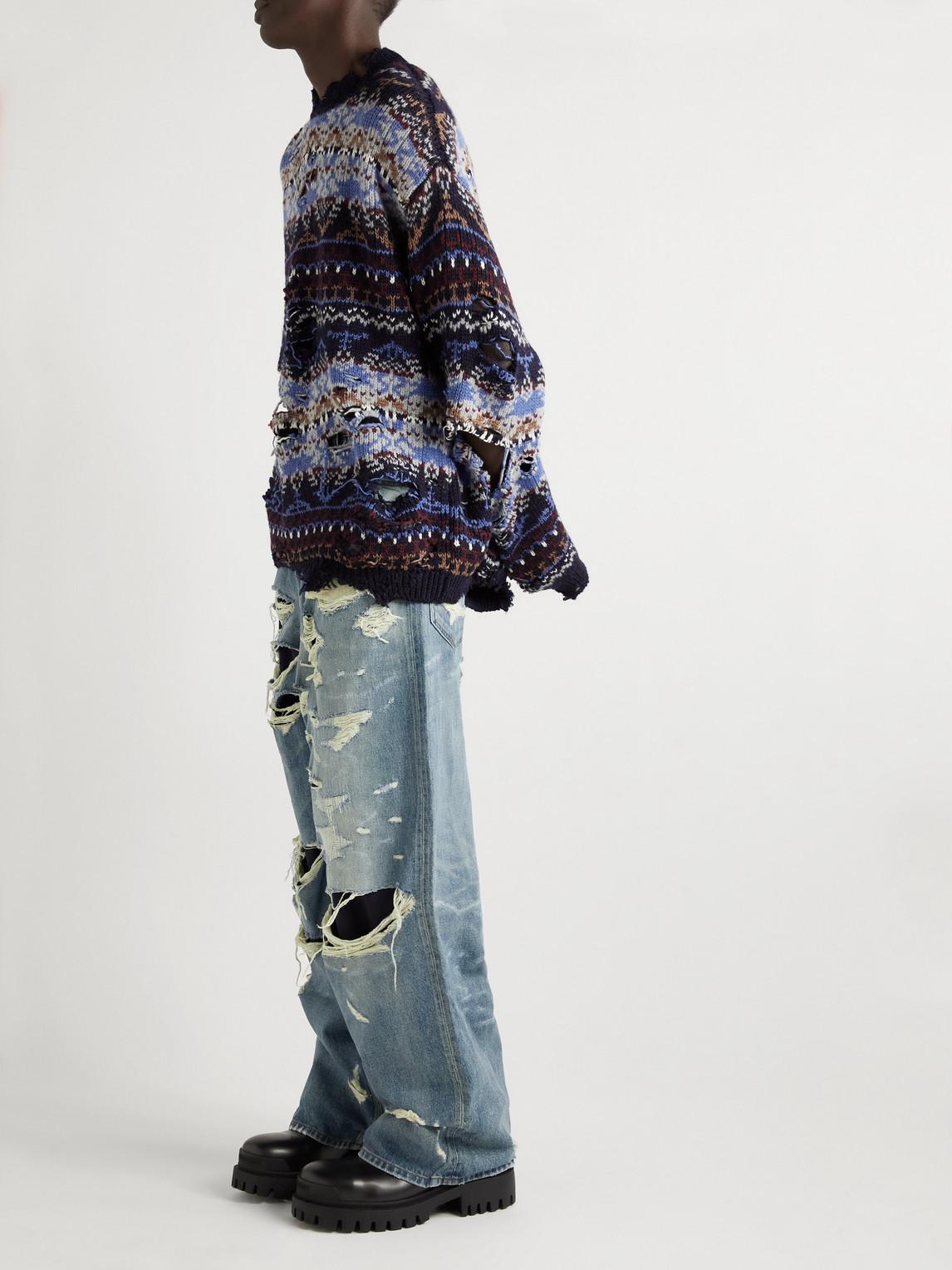 Balenciaga Wide-leg Distressed Jeans in Blue for Men | Lyst Canada