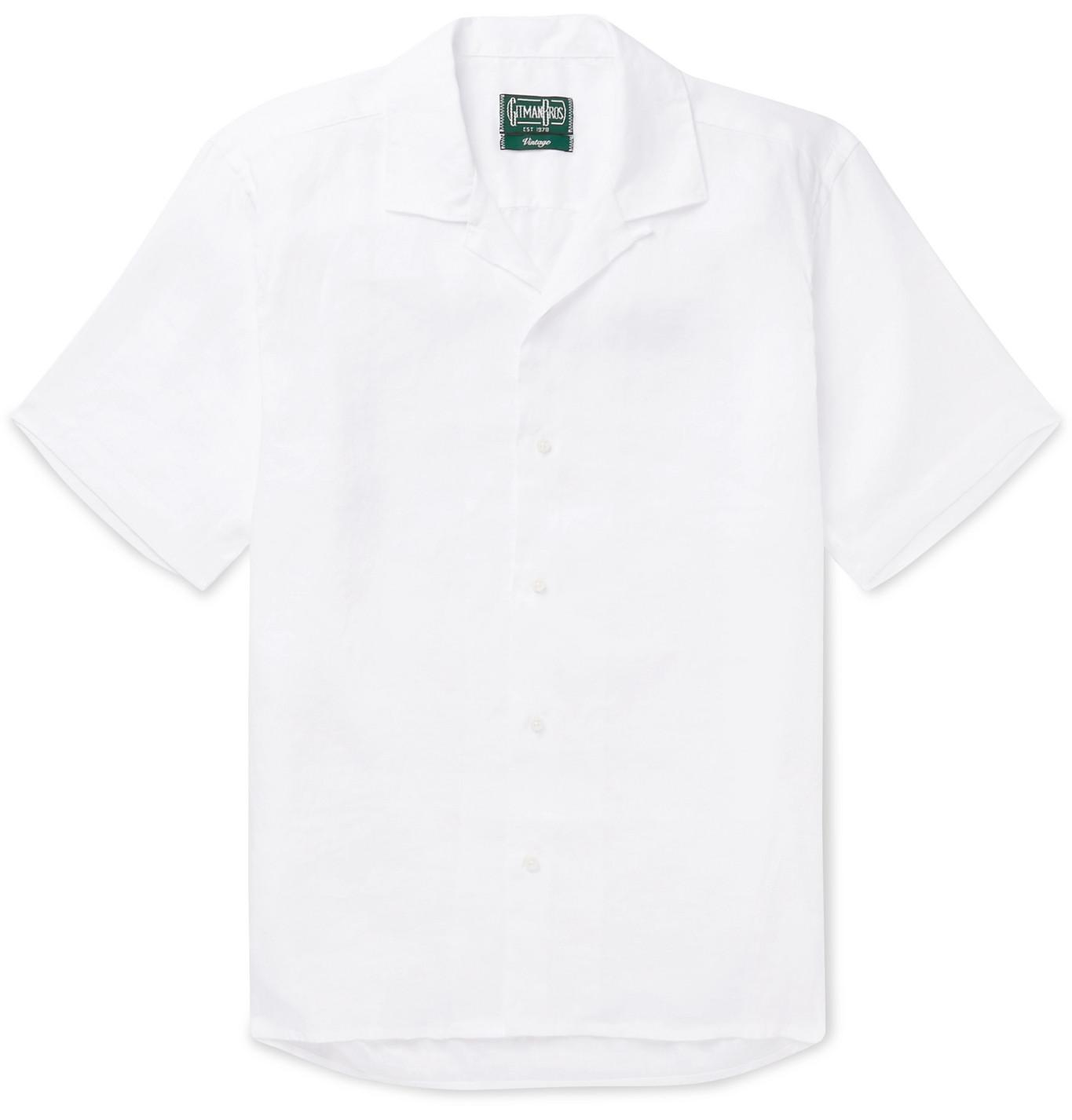 linen camp collar shirt