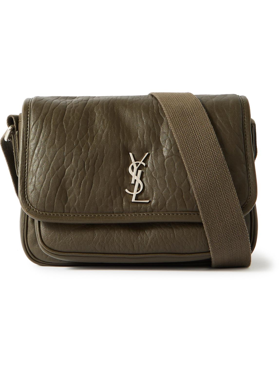 Saint Laurent Women Bottle Green Leather Niki Crossbody Bag