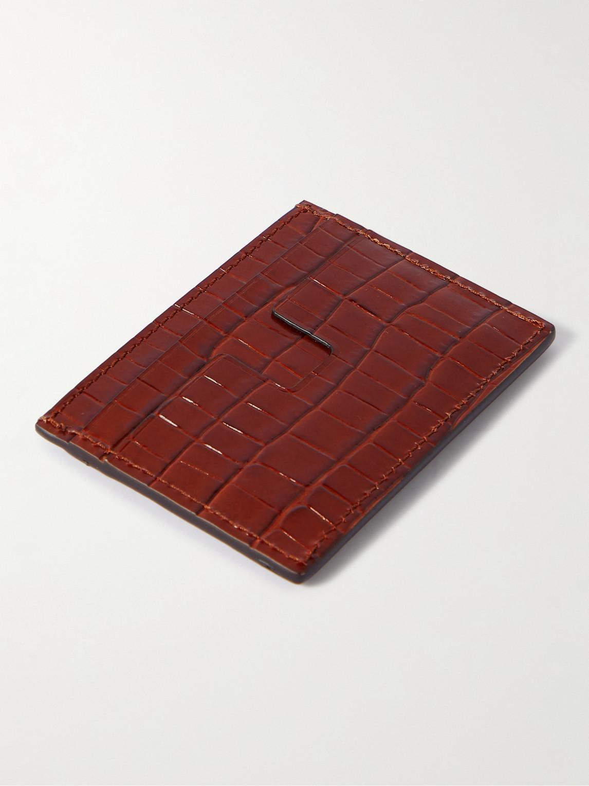 Tom Ford Croc-effect Leather Cardholder in Red for Men | Lyst UK