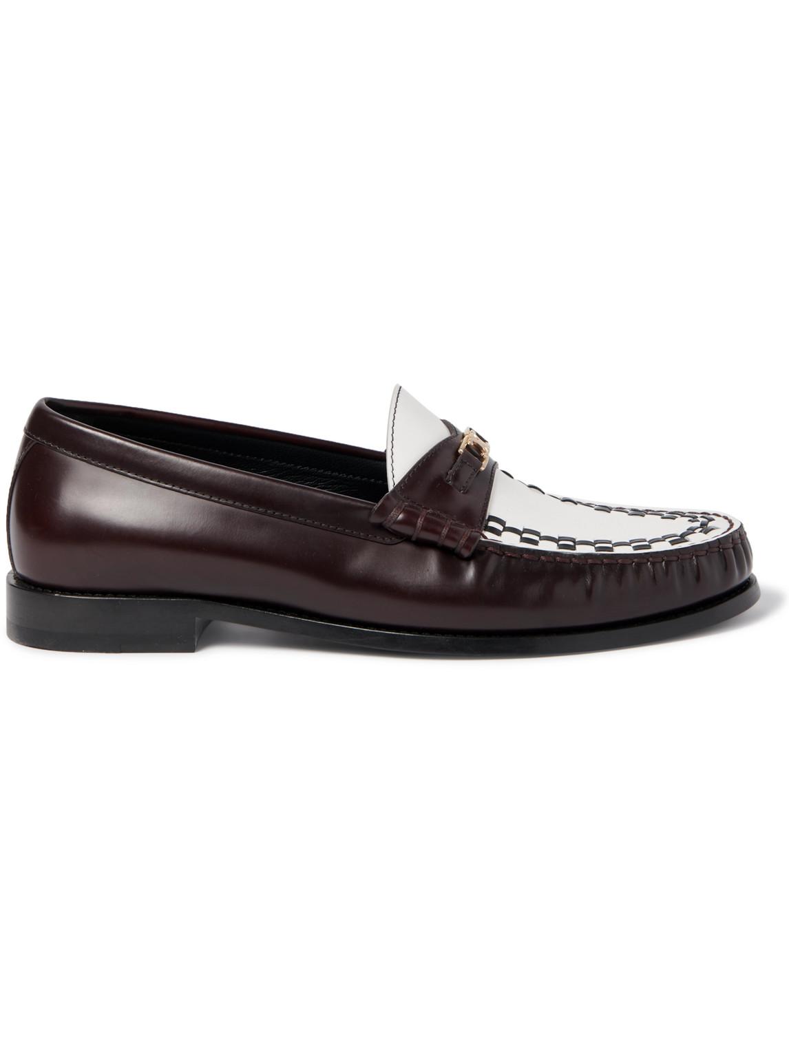 CELINE HOMME Luco Triomphe Two-tone Polished-leather Penny Loafers 