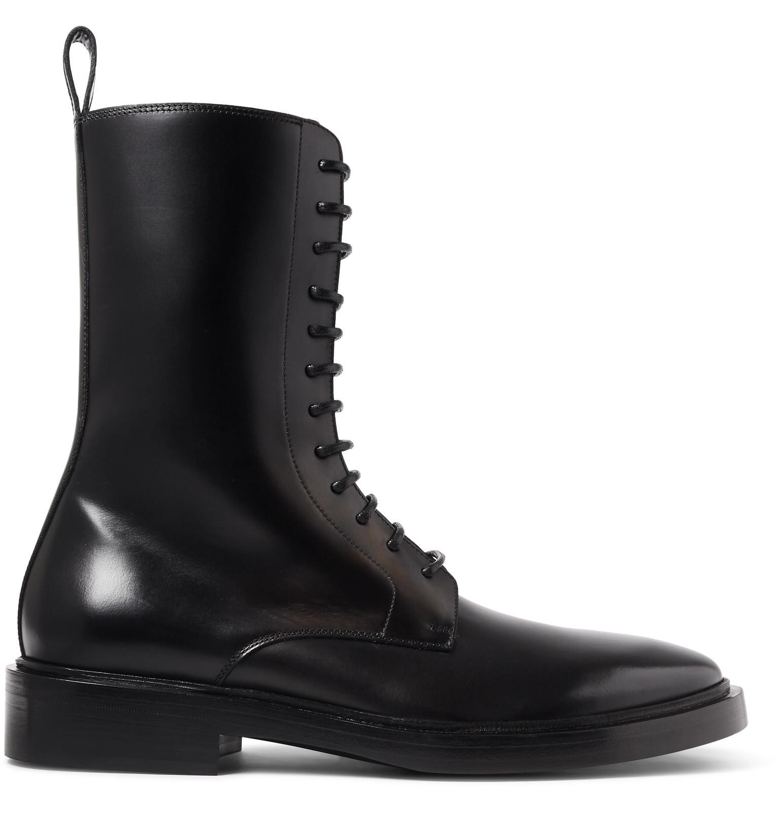 Balenciaga Leather Combat Boots in Black for Men - Lyst