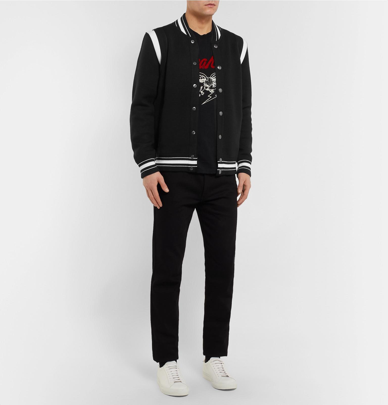 Givenchy Knit Wool Varsity Bomber Jacket in Black for Men | Lyst UK