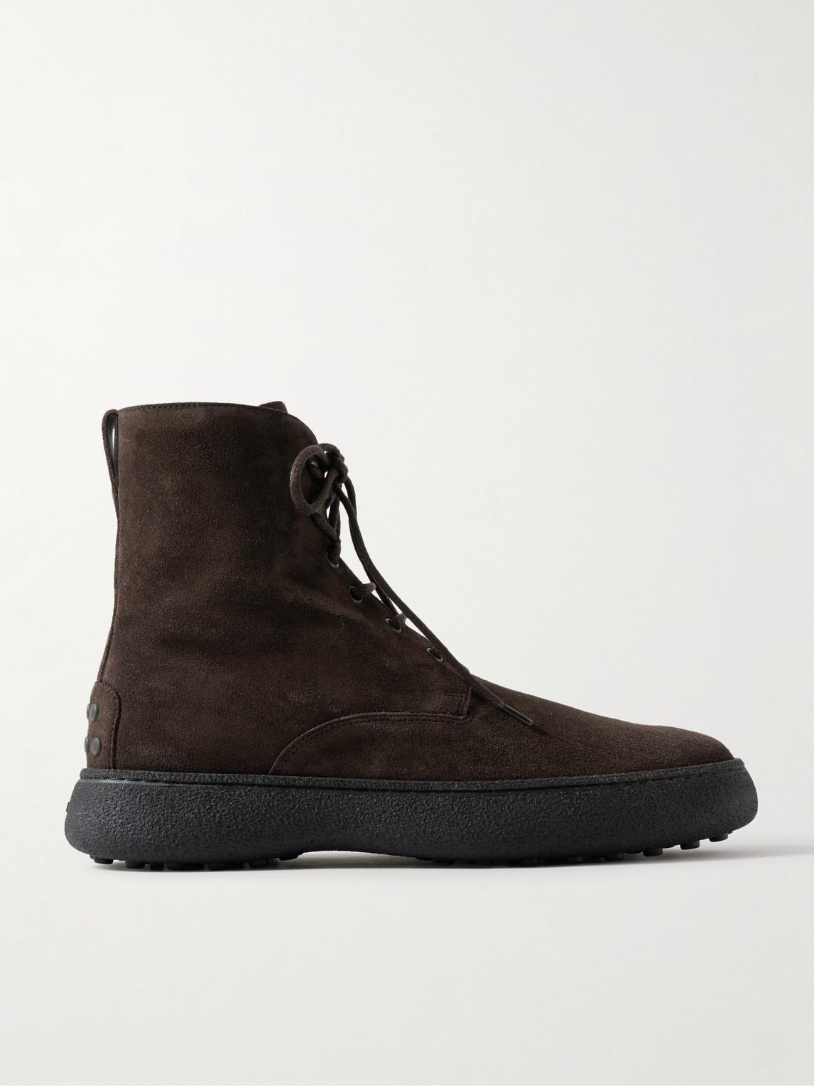 Tod s Suede Boots in Black for Men Lyst UK