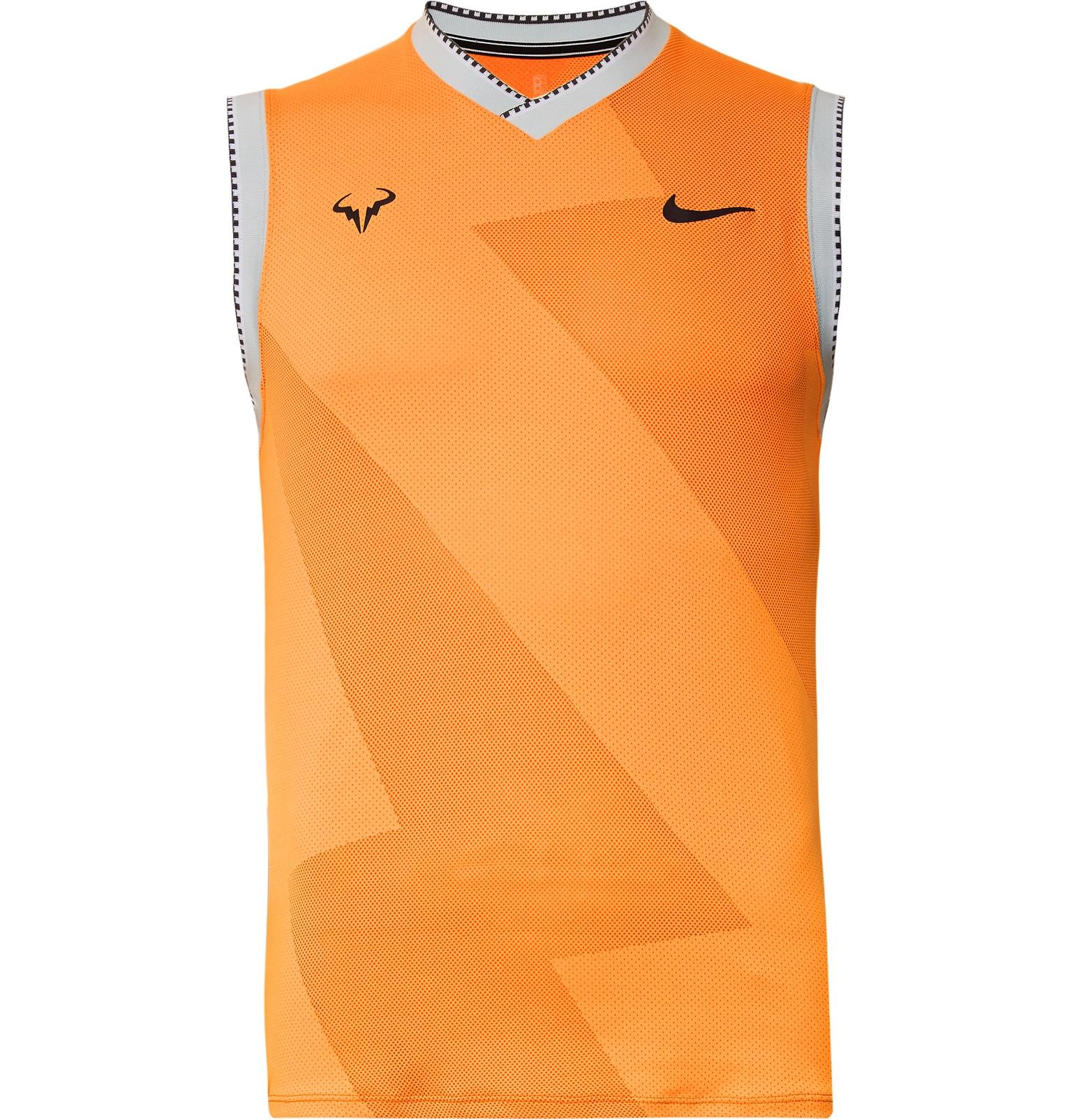 Nike Rafa Slim-fit Aeroreact Tennis Tank Top in Orange for Men | Lyst