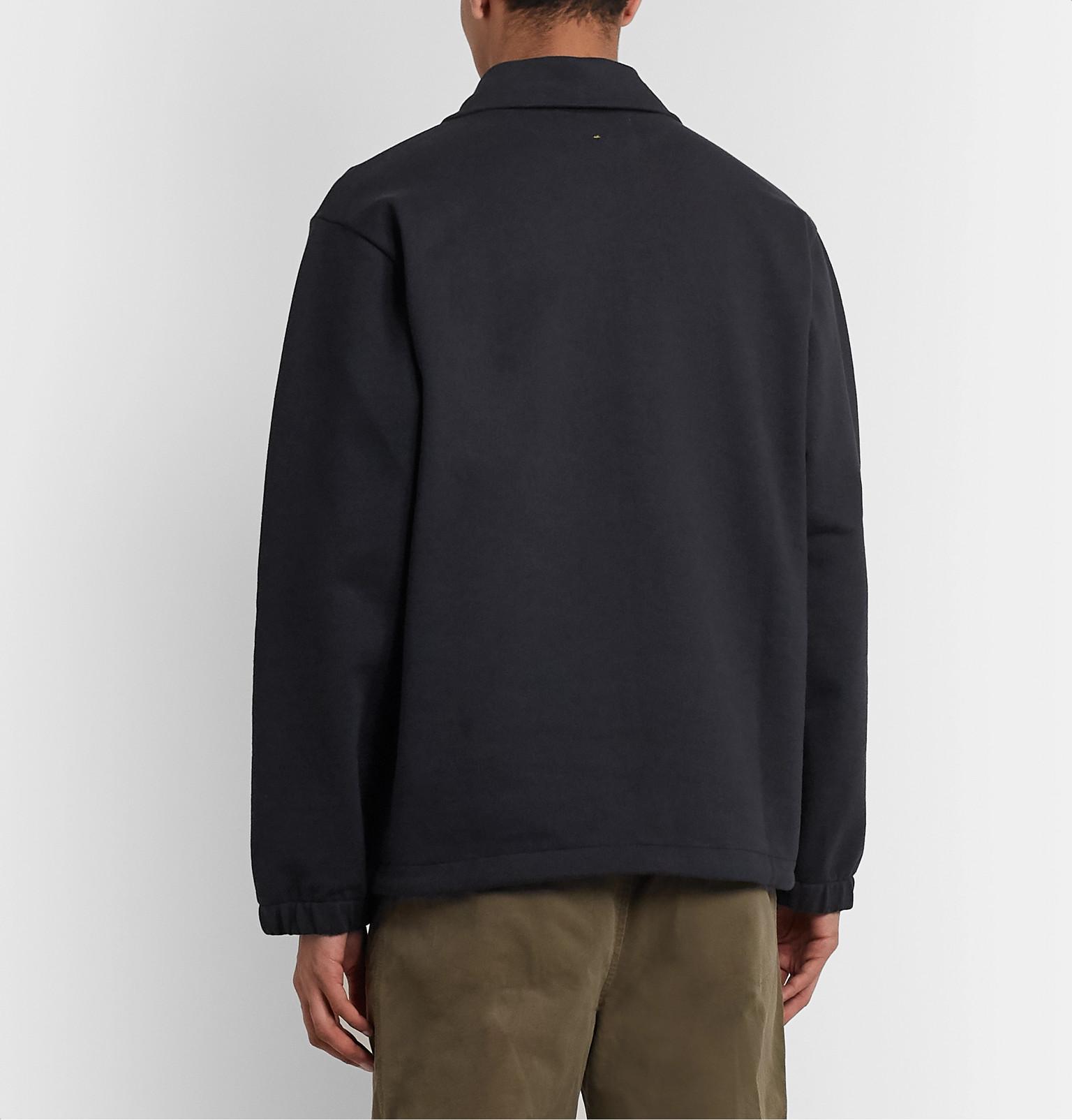 Margaret Howell Mhl Loopback Organic Cotton-jersey Half-zip 