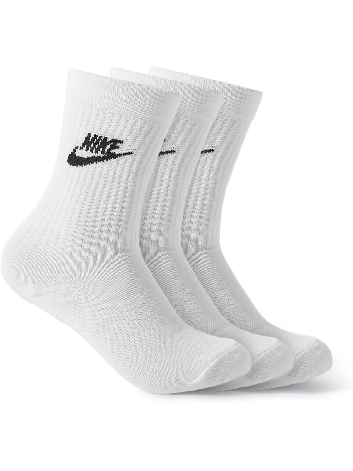 Nike Three-pack Sportswear Everyday Essential Recycled Dri-fit Socks in  White for Men | Lyst