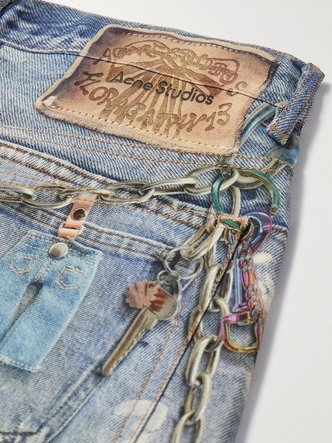 Acne Studios Wide-leg Trompe L'oeil Denim Shorts in Blue for Men