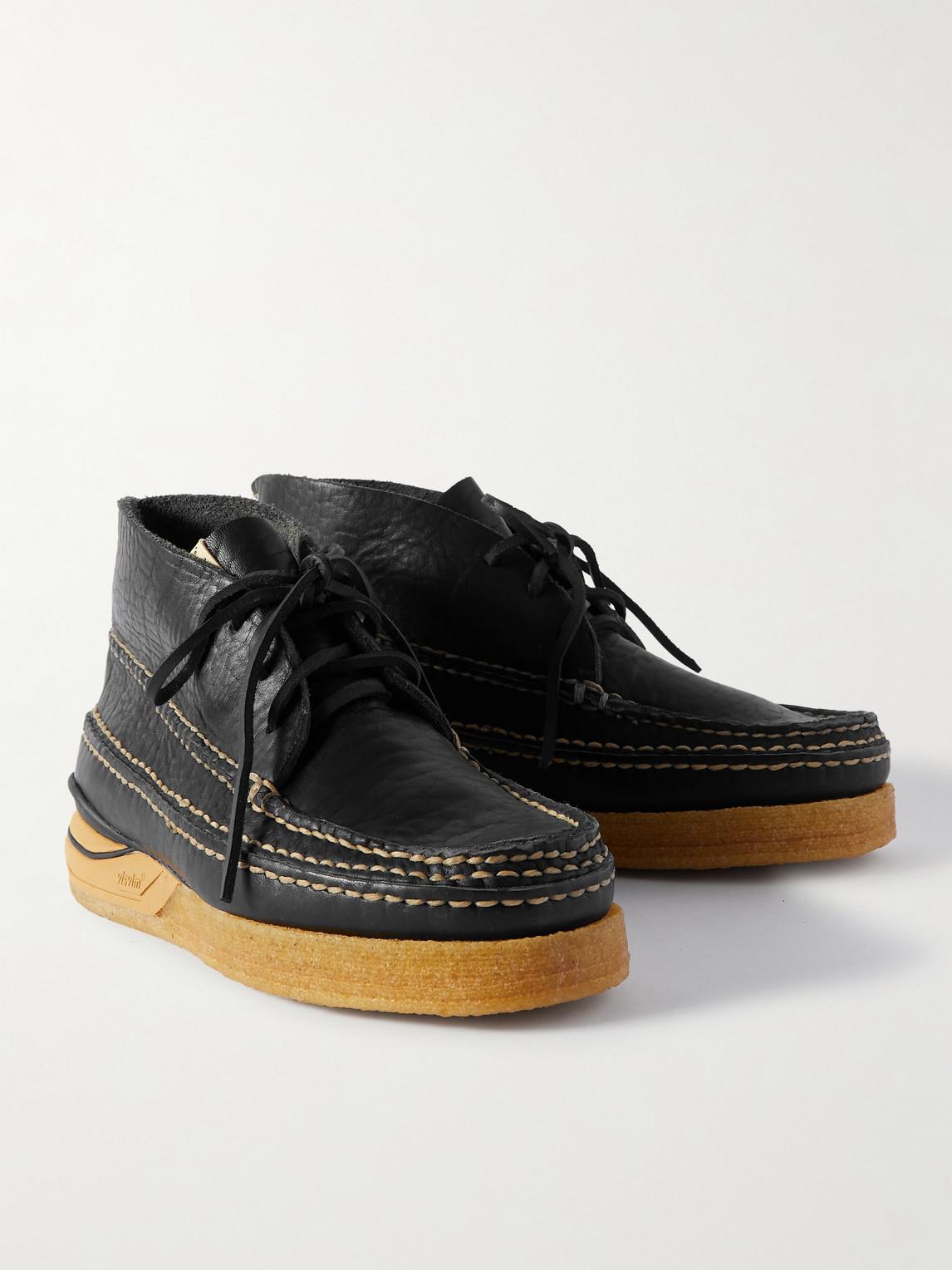 Visvim Canoe Moc Ii-folk Full-grain Leather Boots in Black for Men