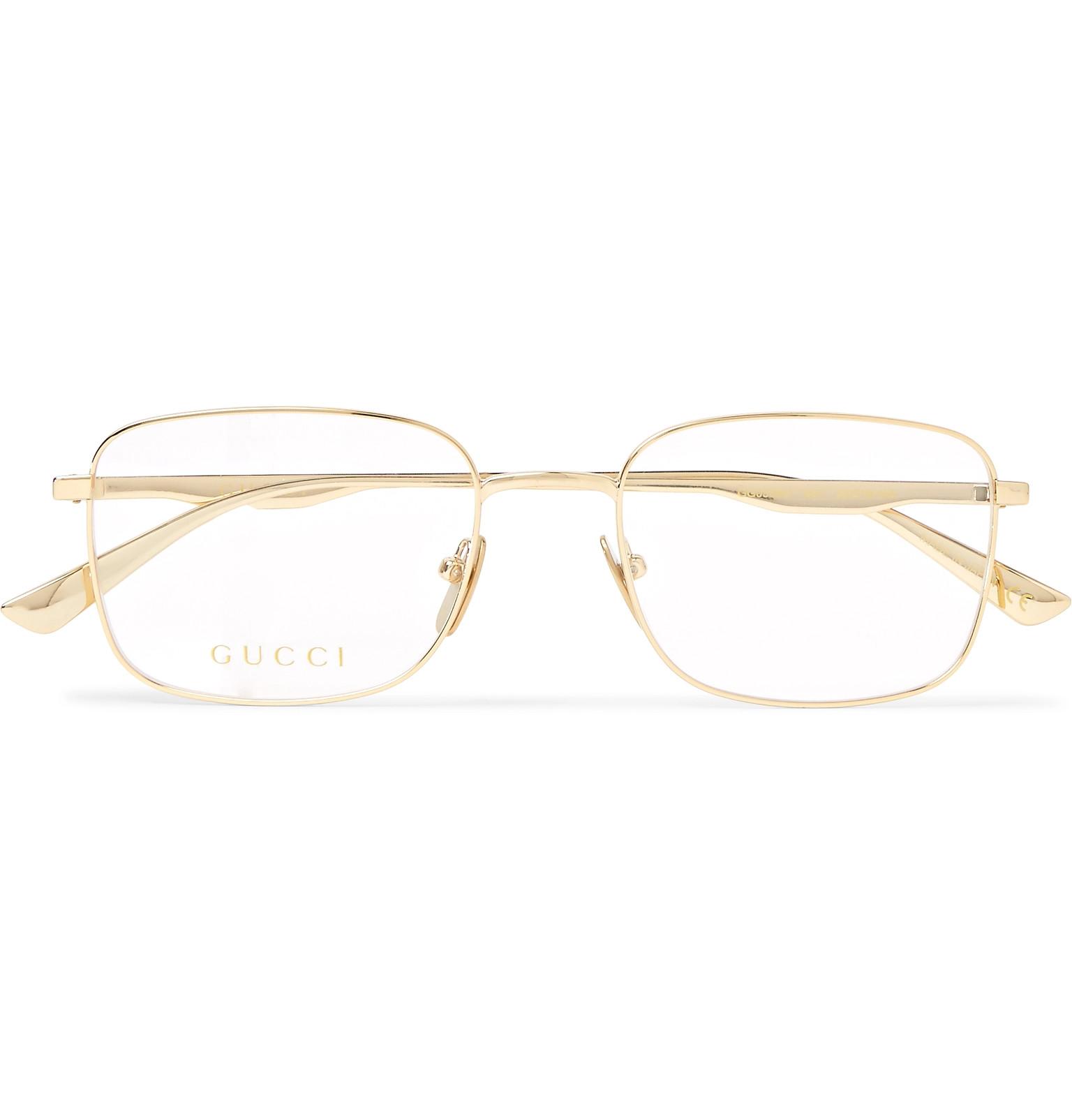 Gold square frame glasses Clearance