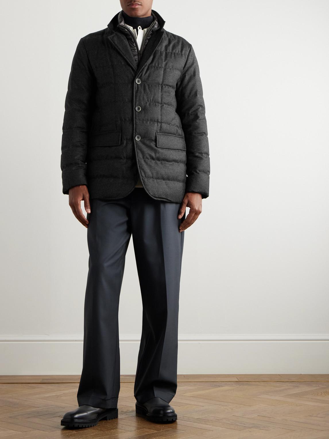 Herno Slim fit Prince Of Wales Checked Wool And Cashmere blend Blazer With Detachable Gilet in Black for Men Lyst UK