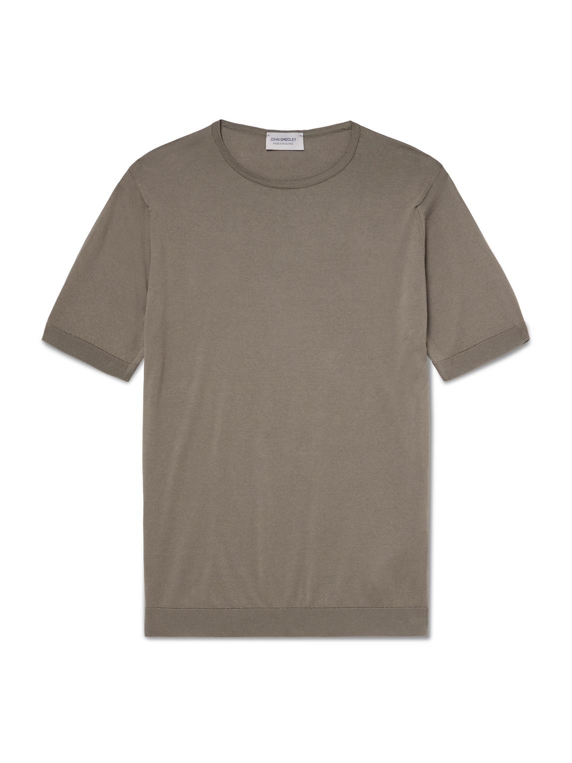 John Smedley Belden Slim-Fit Sea Island Cotton T-Shirt in Gray for
