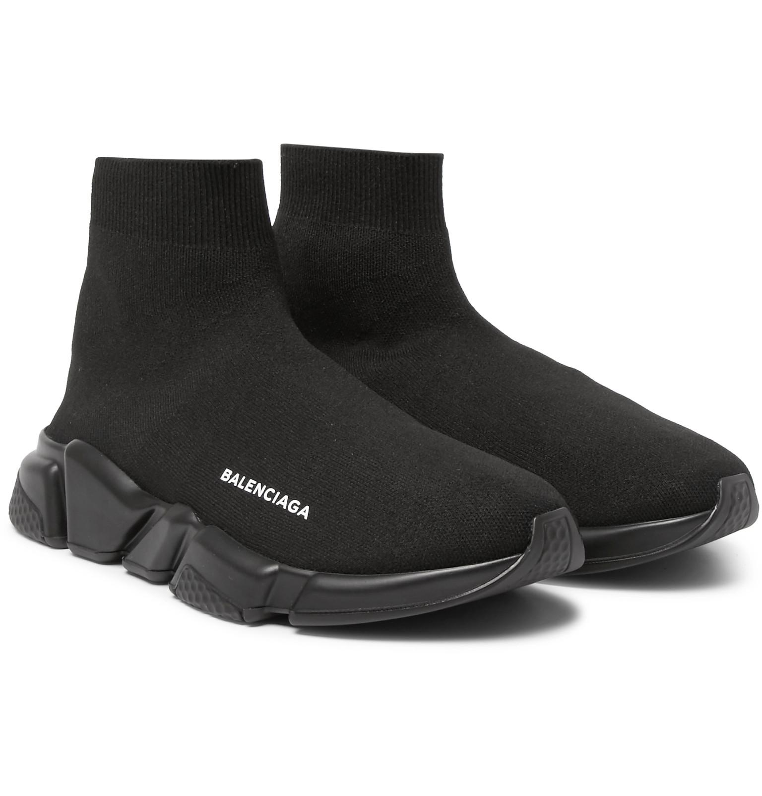 Balenciaga Speed Sock Stretch-knit Sneakers in Black for Men | Lyst