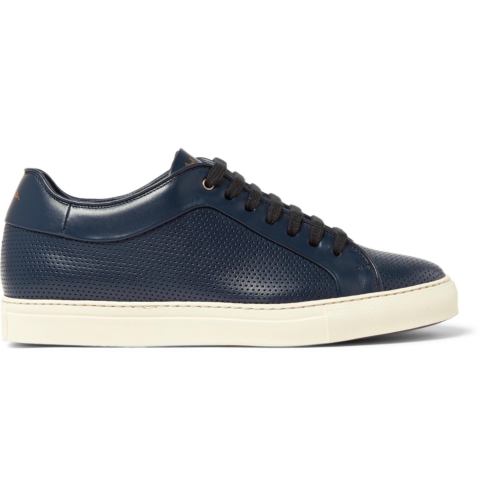 Paul Smith Basso Perforated Leather Sneakers in Navy (Blue) for Men - Lyst