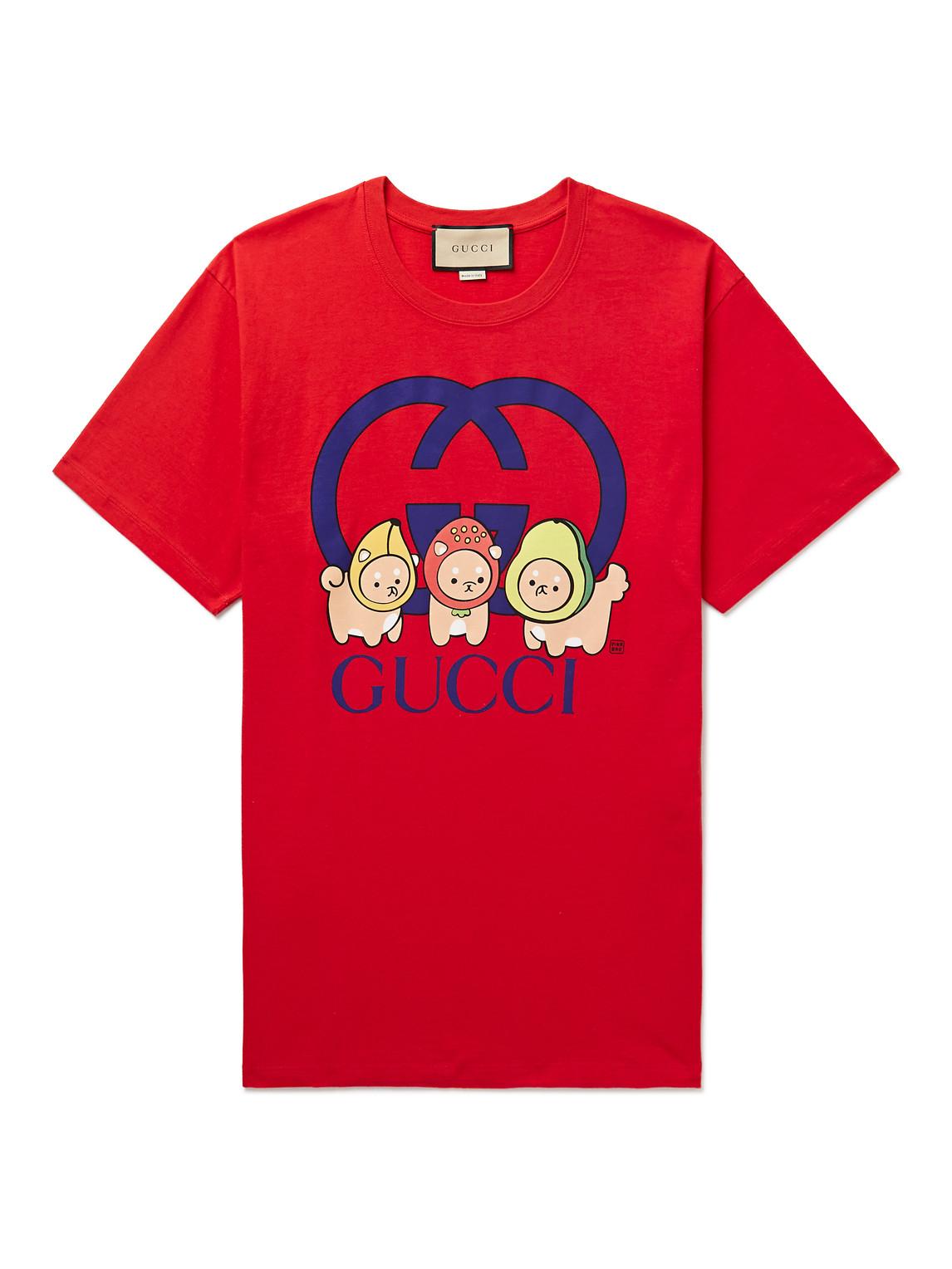 Gucci Angela Nguyen Logoprint Cottonjersey Tshirt in Red for Men Lyst