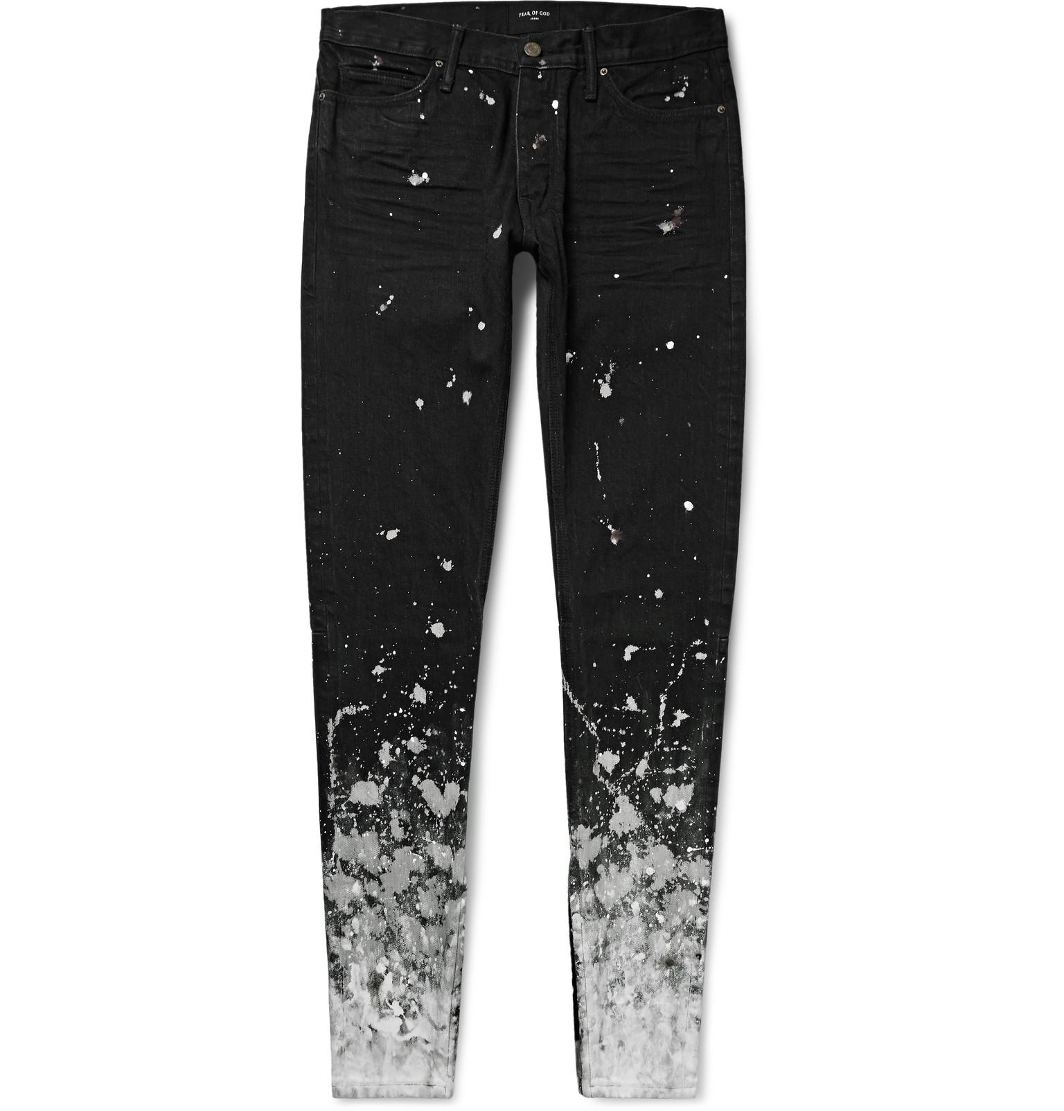 black jeans painted