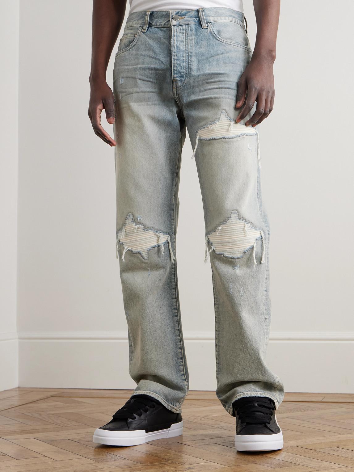 Amiri Mx1 Skinny-Fit Panelled Distressed Jeans in Blue for Men